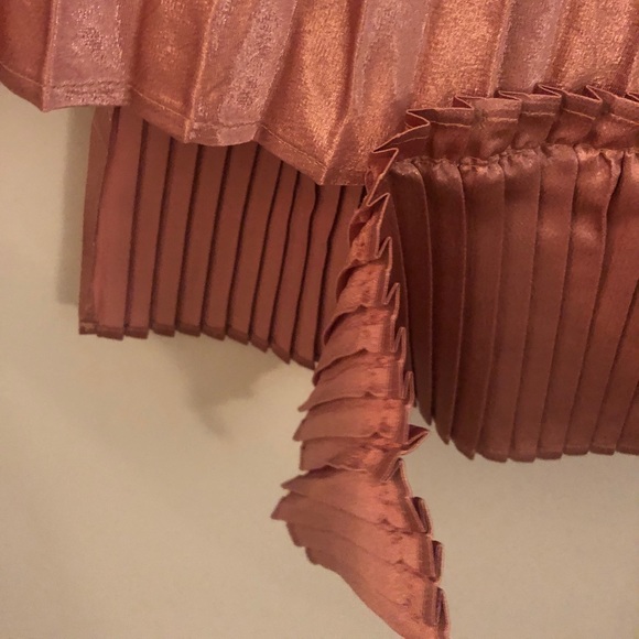 Pleated Rose Gold Midi Skirt - Picture 5 of 8